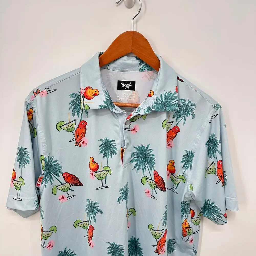 WAGGLE Men's Pargarita Performance Golf Polo // L - Picture 2 of 8